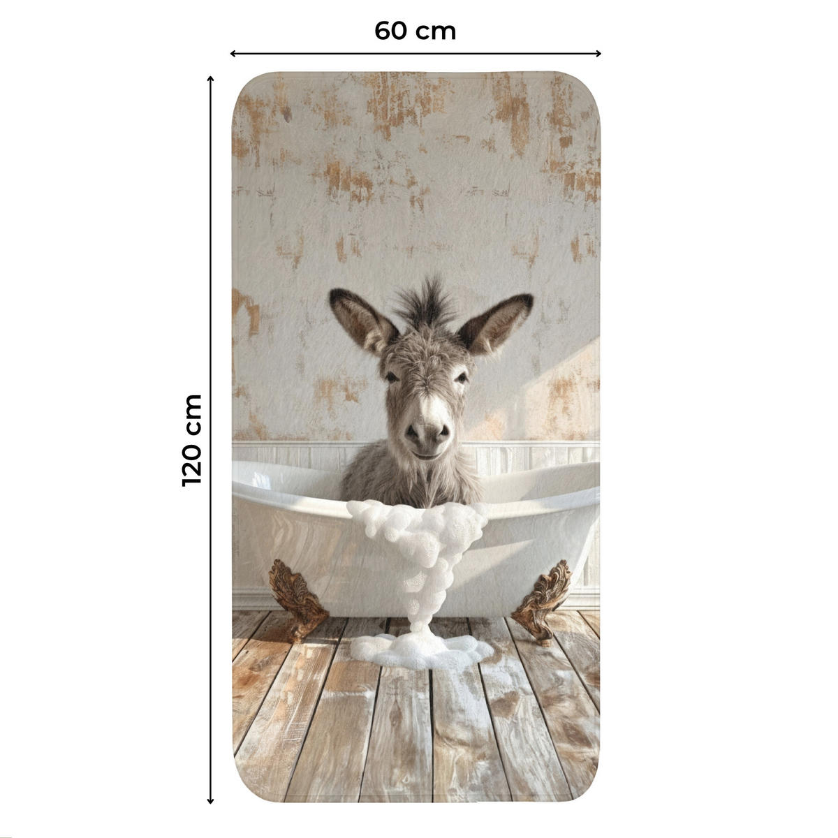 WC PŘEDLOŽKA Osel - Zvířata - Vana - Pěna 60x120 cm - krémová, textil/plast (60/1cm) - OnlyWow