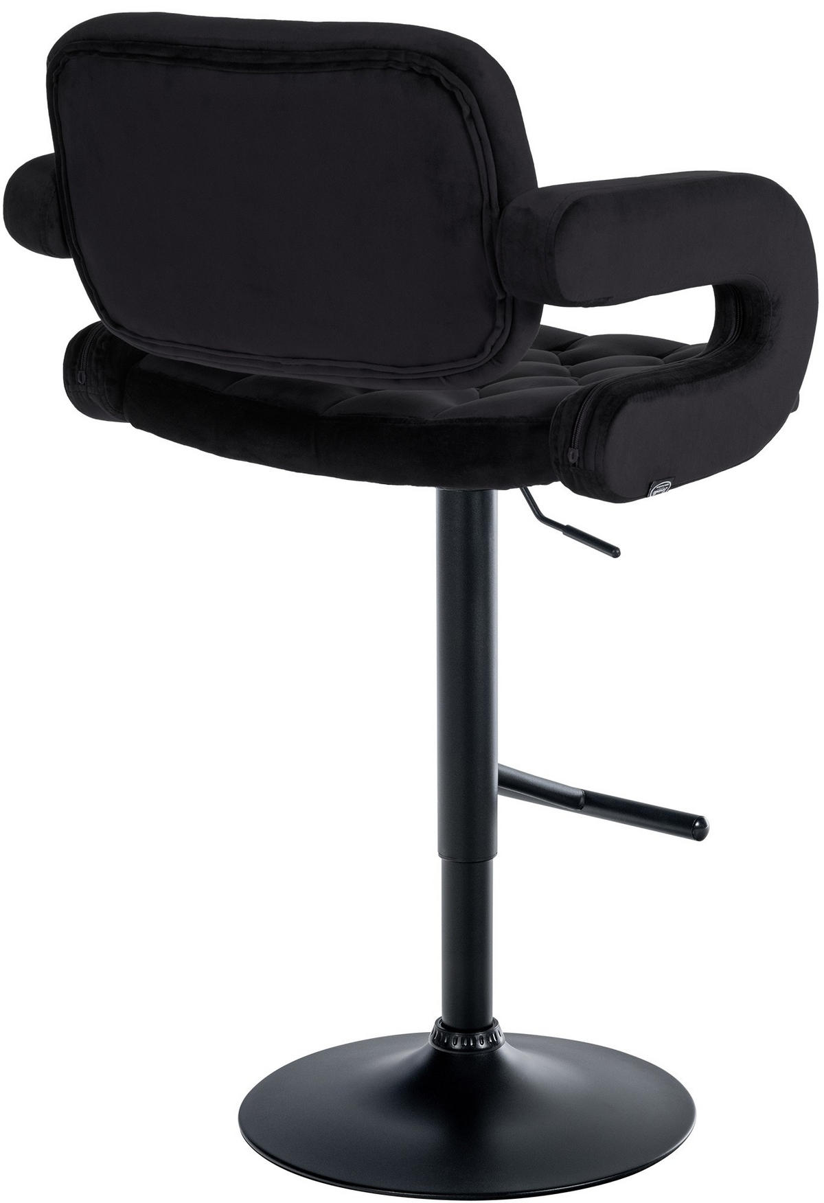 BARHOCKER Samt schwarz - Schwarz, Textil (62/103/55cm) - CLP