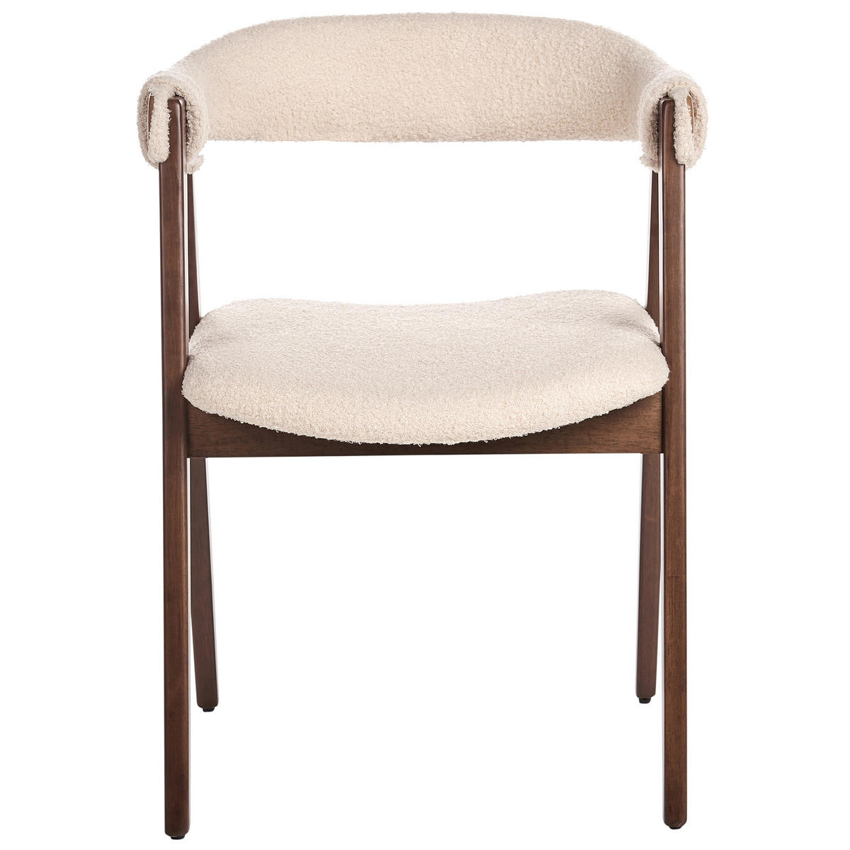 ESSZIMMERSTUHL 2er-Set Bouclé Dunkelbraun Day - Beige, Textil (55/75/57cm) - Beliani