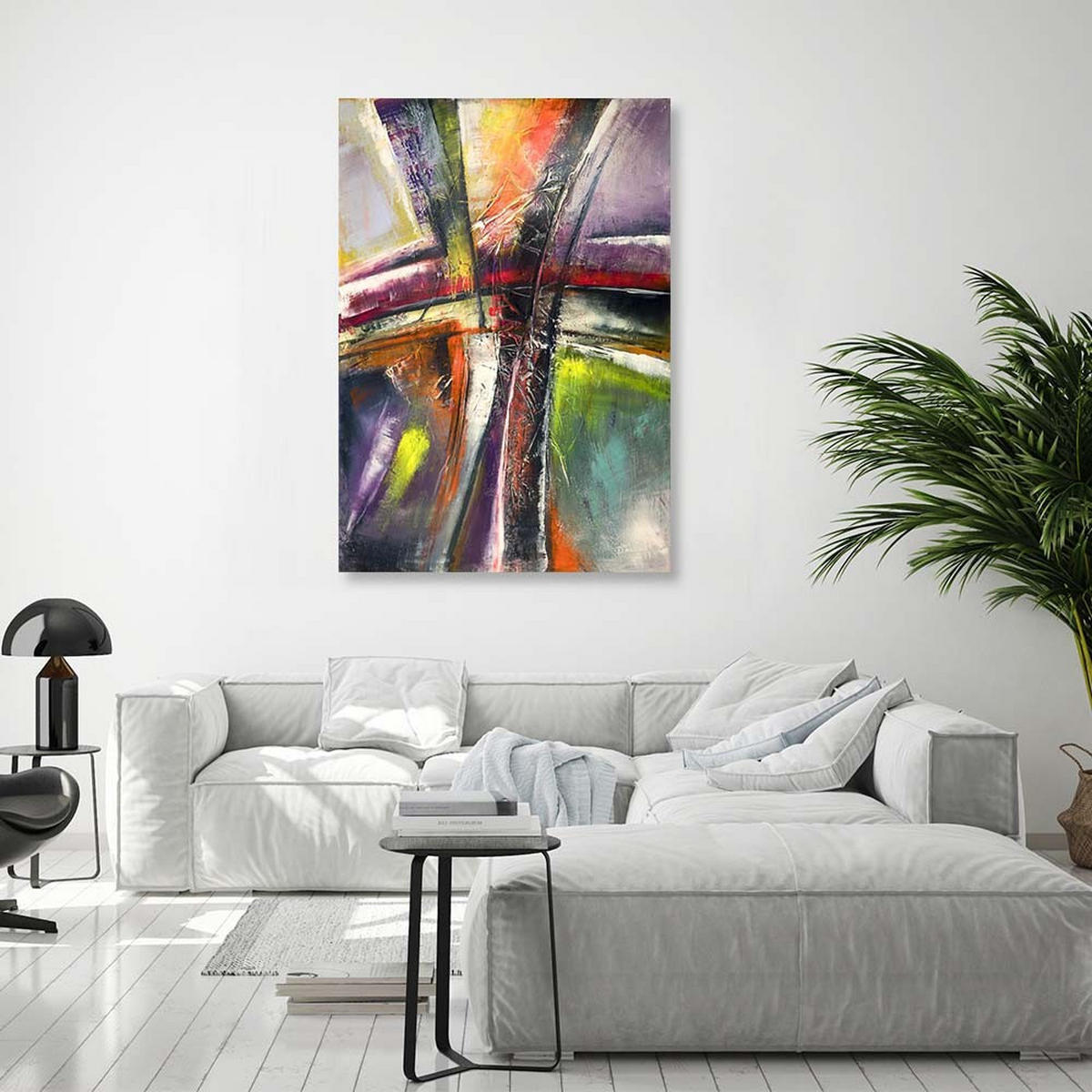 LEINWANDBILD Abstrakt mehrfarbig 40x60cm - Multicolor, Textil (40/60cm) - Feeby