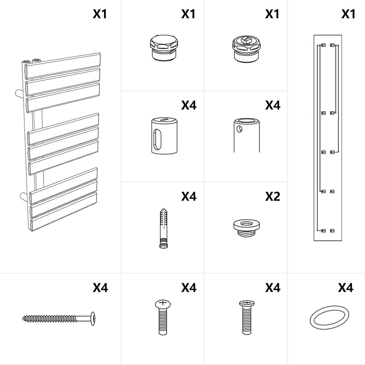RAVNI RADIJATOR bijeli 63/62/6,3 cm - antracit, metal (40/76.2/5.9cm) - EMKE