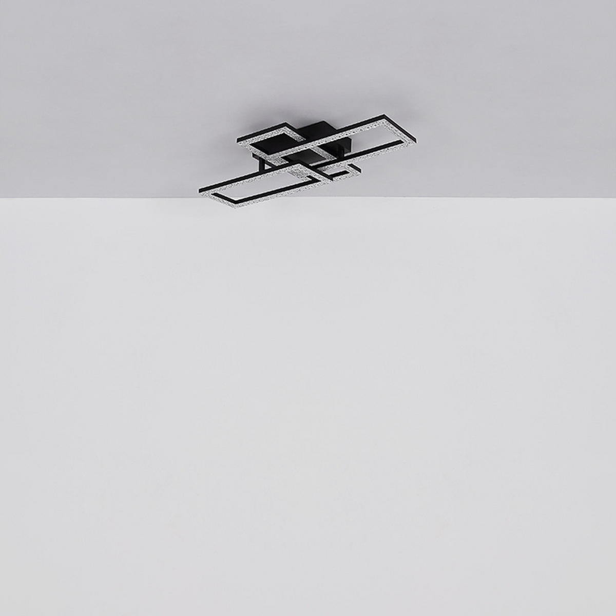 LED DECKENLEUCHTE Kristalle Schwarz - Schwarz, Metall (61.4/34/9.3cm) - Globo Lighting