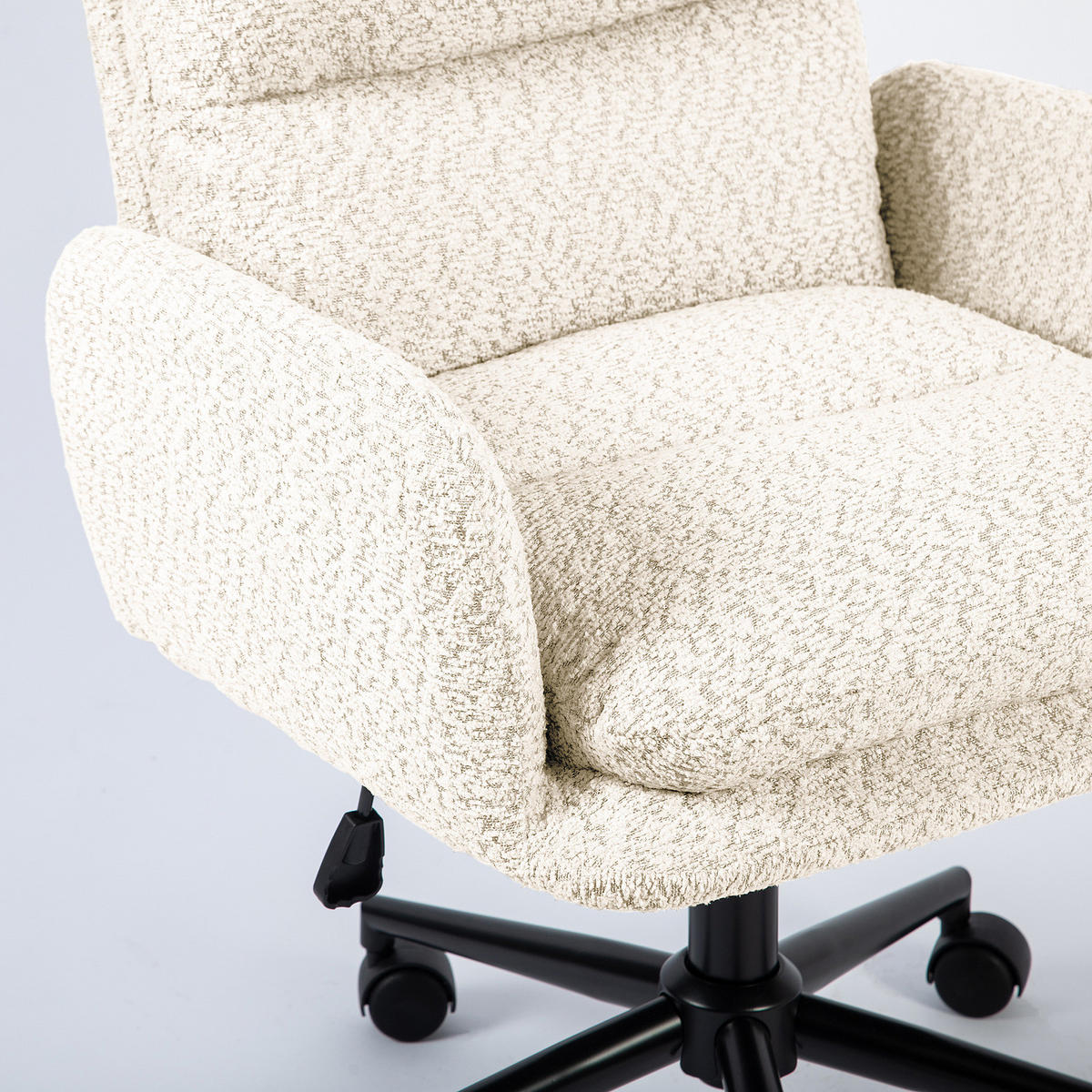 BÜROSTUHL - Strukturstoff / Eisen - Creme / Schwarz - Beige/Schwarz, Textil/Metall (60/86/60cm) - home24