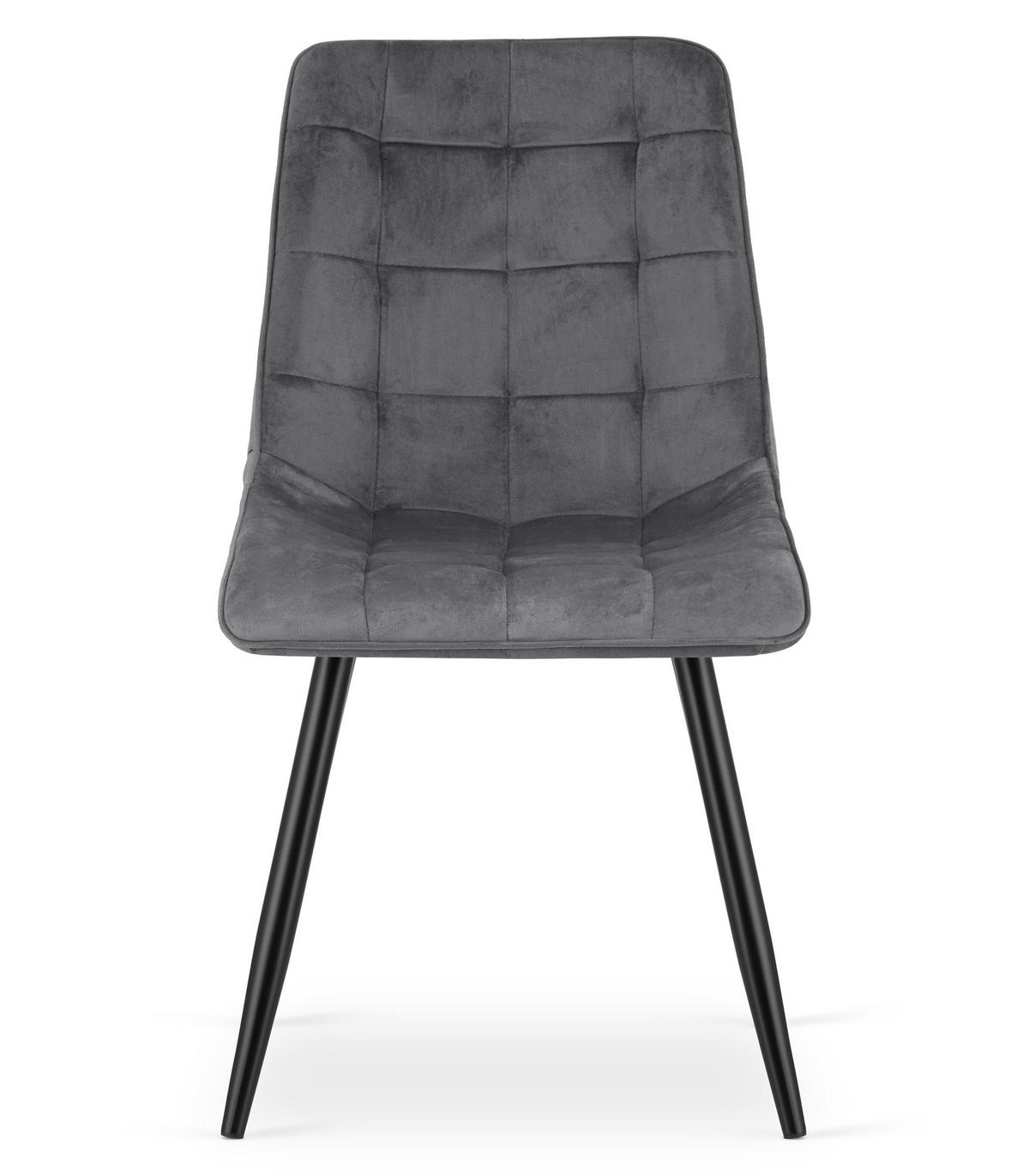 STUHL Dunkelgrau 49x60 cm SPLIT Samt Bezug - Schwarz, Metall (49/59/60cm)