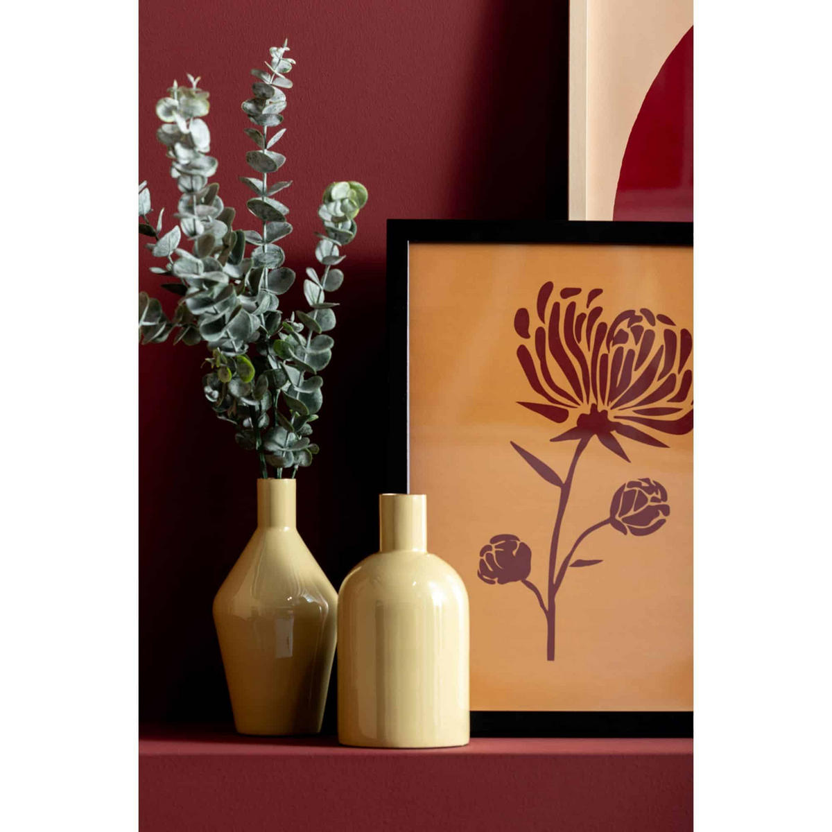 VASE Ivy Bottle Cone Braun 3/3/22 cm - Braun, Metall (22cm) - Present Time