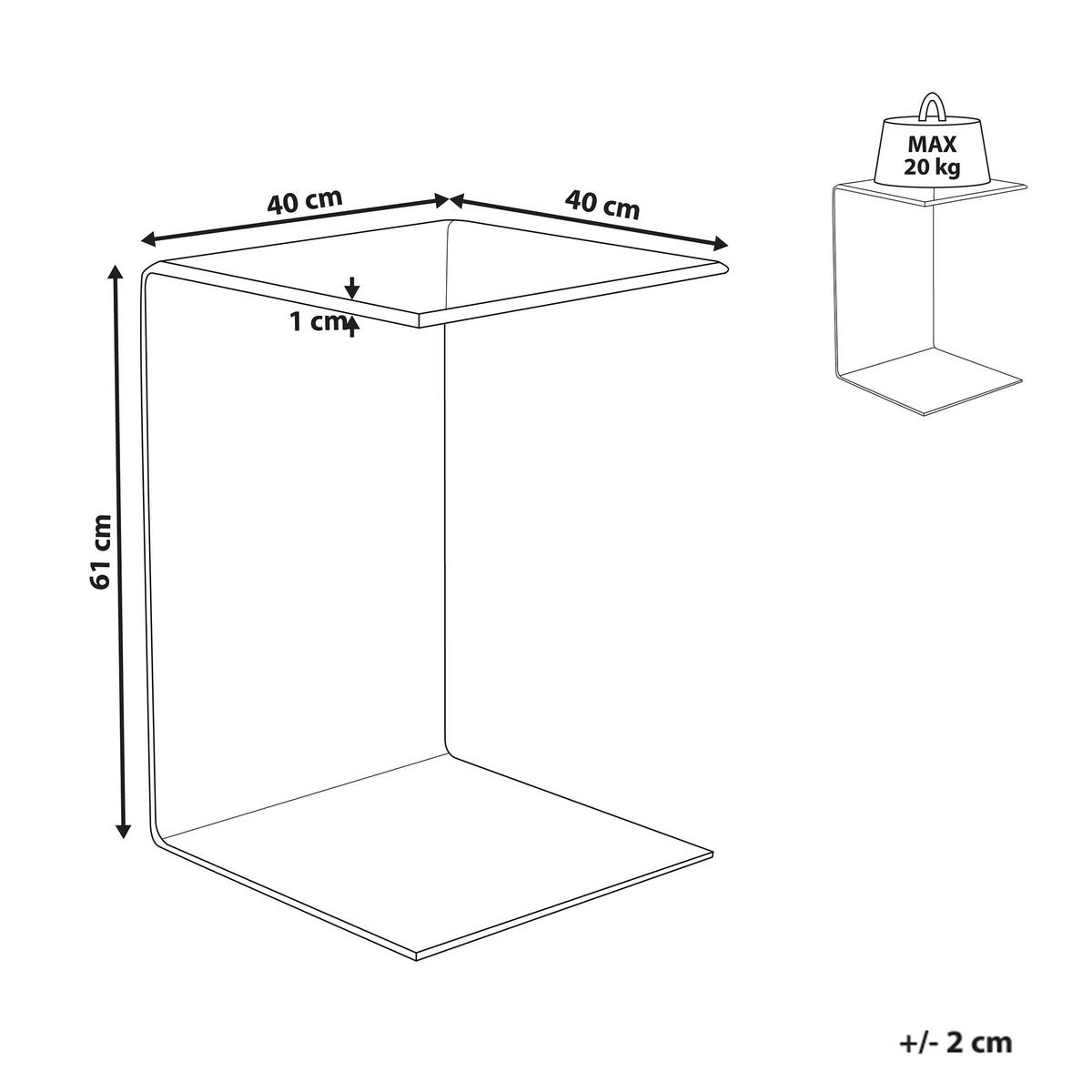 BEISTELLTISCH Schwarz Lourdes - Schwarz, Glas (40/40/61cm) - Beliani