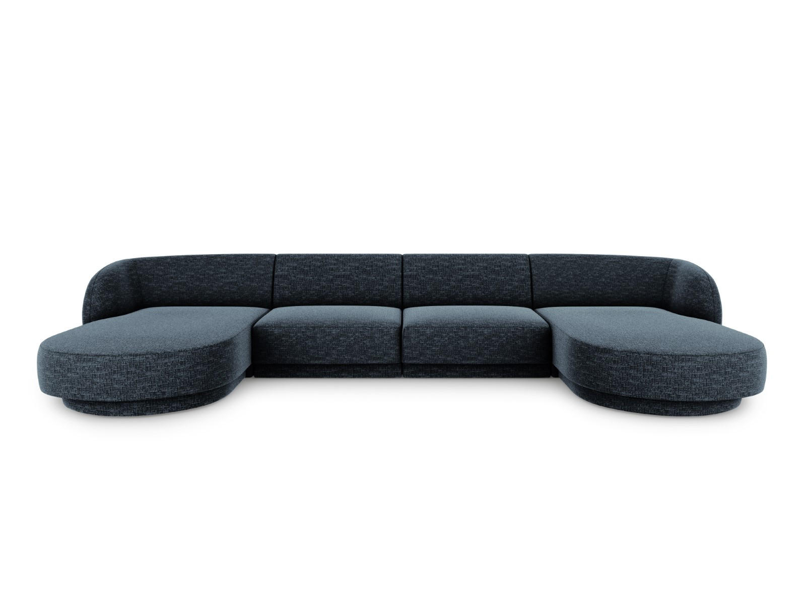 PANORAMASOFA Miley aus Chenille-Stoff königsblau 5 Sitzplätze - Blau, Textil (156/70/330cm) - Micadoni