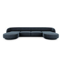 PANORAMASOFA Miley aus Chenille-Stoff königsblau 5 Sitzplätze - Blau, Textil (156/70/330cm) - Micadoni
