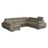 WOHNLANDSCHAFT Boston U, Seite: Links - LC+2P+R+2R - Chromfarben/Hellbraun, Holz/Textil (325/98/260cm) - MIRJAN24