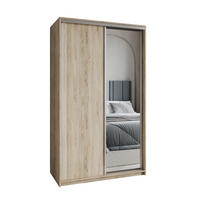 SCHWEBETÜRENSCHRANK TAVI 120/205/60 cm 2-türig mit Spiegel Sonoma Eiche - Sonoma Eiche, Holzwerkstoff (120/205/60cm) - MASSENO
