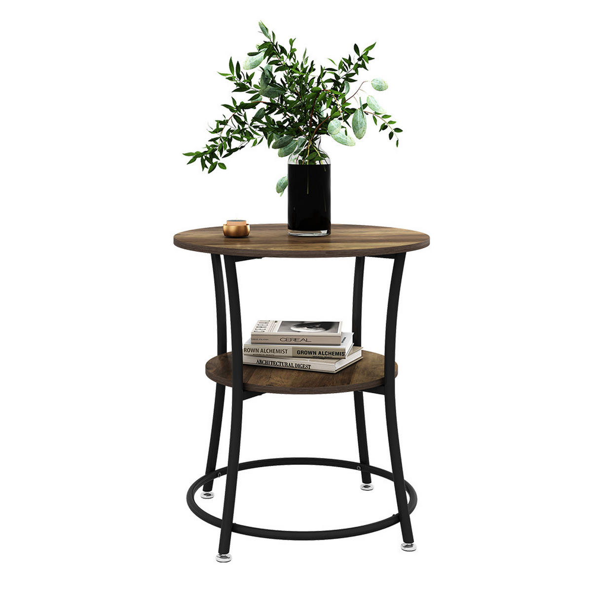 COUCHTISCH Quebec Antikholz 50 x 50 cm mit Ablage - Alteiche, Holzwerkstoff (50/50/55cm) - Vicco