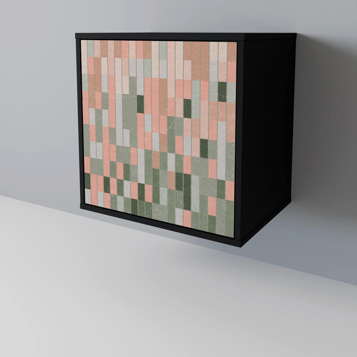 SIDEBOARD BUILDING THE FUTURE, Schwarz, 57,5x42x70,5 cm, Schwarze Metall-Sternfüße - Multicolor/Schwarz, Holzwerkstoff/Metall (57.5/70.5/42cm) - SpaceRebels