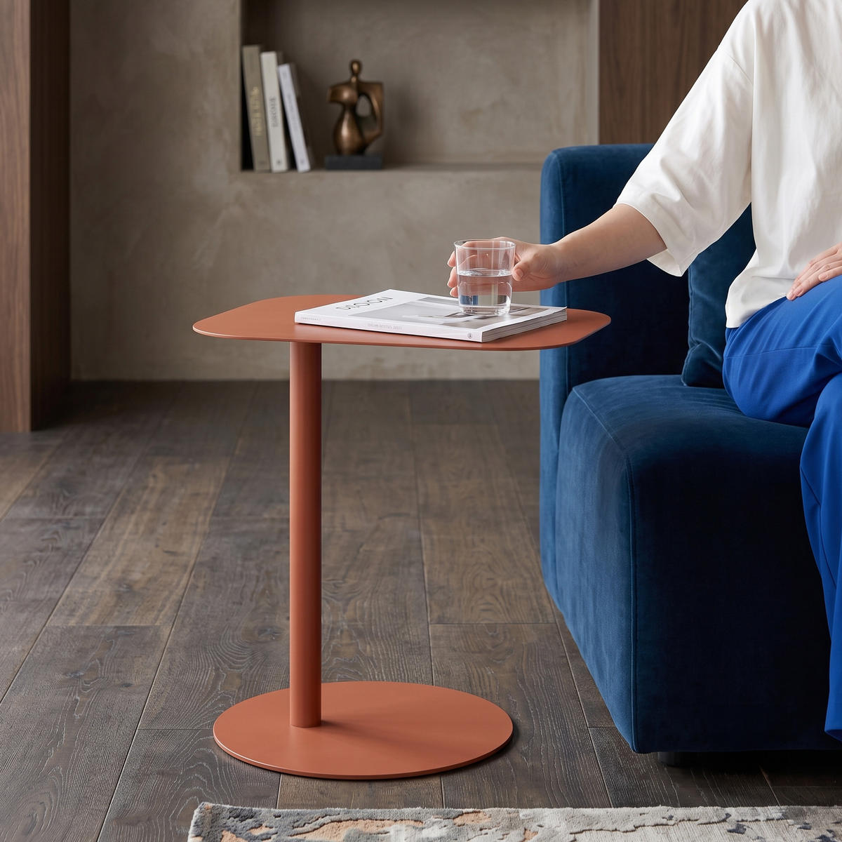 BEISTELLTISCH Nastätten - Dunkelbraun, Metall (38/50/50cm) - [en.casa]