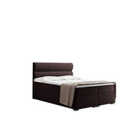 BOXBETT Mit Bettkasten, Matratze Und Topper VERA Stoff Riviera 140x200 cm Braun H2-Pocket - Braun, Holz/Holzwerkstoff - Kaiser Möbel
