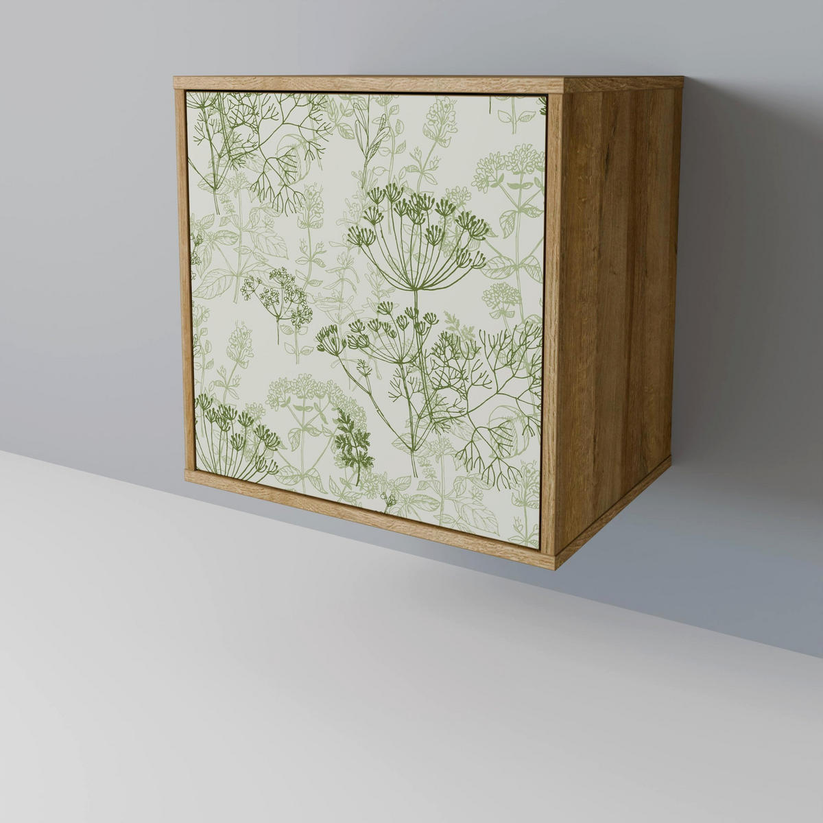 SIDEBOARD FENNEL BALDACHIN, Eichefarben, 57,5x42x75,5 cm, Goldfarbene Metallfüße - Eichefarben/Goldfarben, Holzwerkstoff/Metall (57.5/75.5/42cm) - SpaceRebels