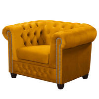 SESSEL - Gelb/Buchefarben, Buchenholz/Textil (104/72/86cm) - home24