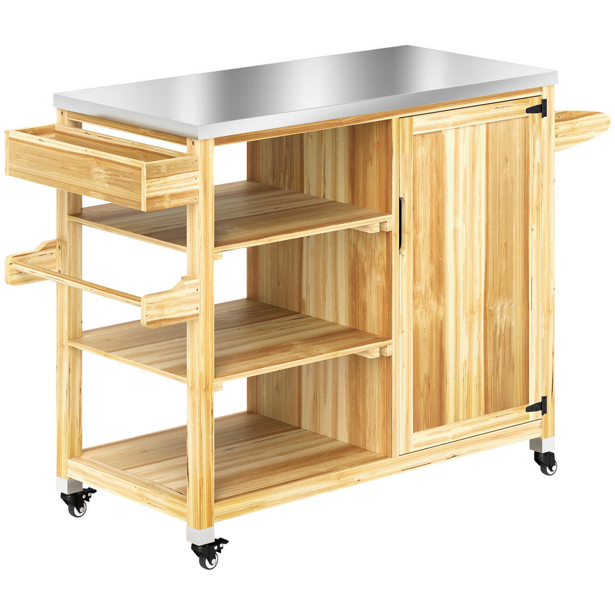 GRILLWAGEN DE-10031 Naturholz - Naturfarben, Metall (50/91.5/134.5cm) - ComfortXL