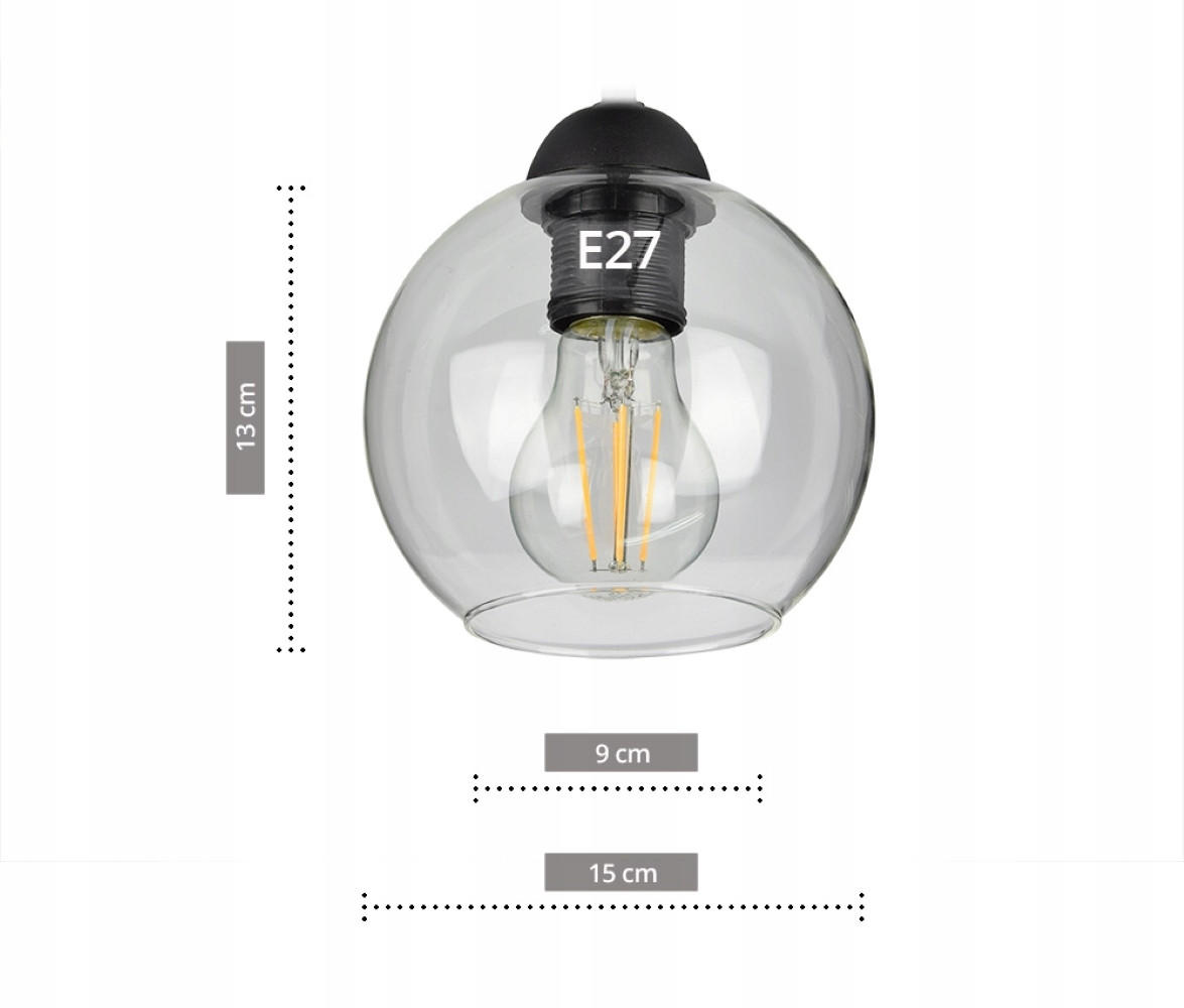 DECKENLEUCHTE HAGEN - Transparent/Schwarz, Glas/Metall (35/35/35cm) - kiki design