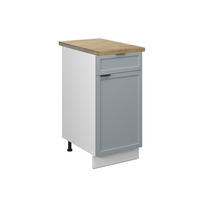 KÜCHENUNTERSCHRANK Fame-Line Hellblau-grau 40 cm, AP Eiche - Blaugrau/Weiß, Holzwerkstoff (40/82/60cm) - Vicco