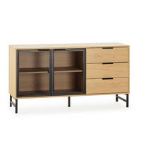 SIDEBOARD Isis 2 Metalltüren 3 Schubladen - Honigeiche, Holzwerkstoff (120/76/38cm)