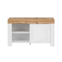 SCHUHMÖBEL Hella Weiß und Holz - Weiß, Holzwerkstoff (92/53/37cm) - Petits-meubles