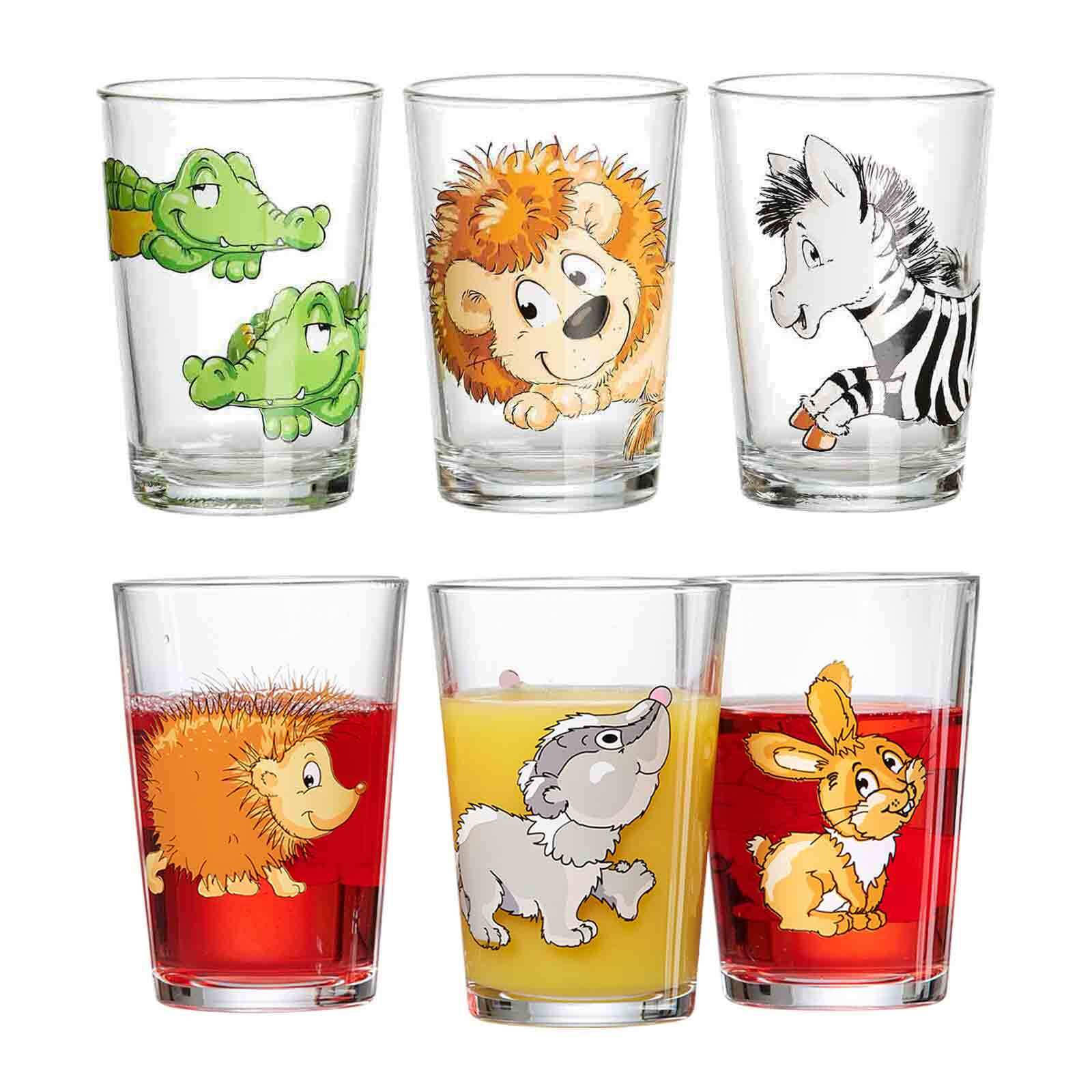KINDERGLÄSER Happy Zoo Waldtiere bunt 205 ml 6er Set - Multicolor, Glas (0.205L) - Ritzenhoff Breker