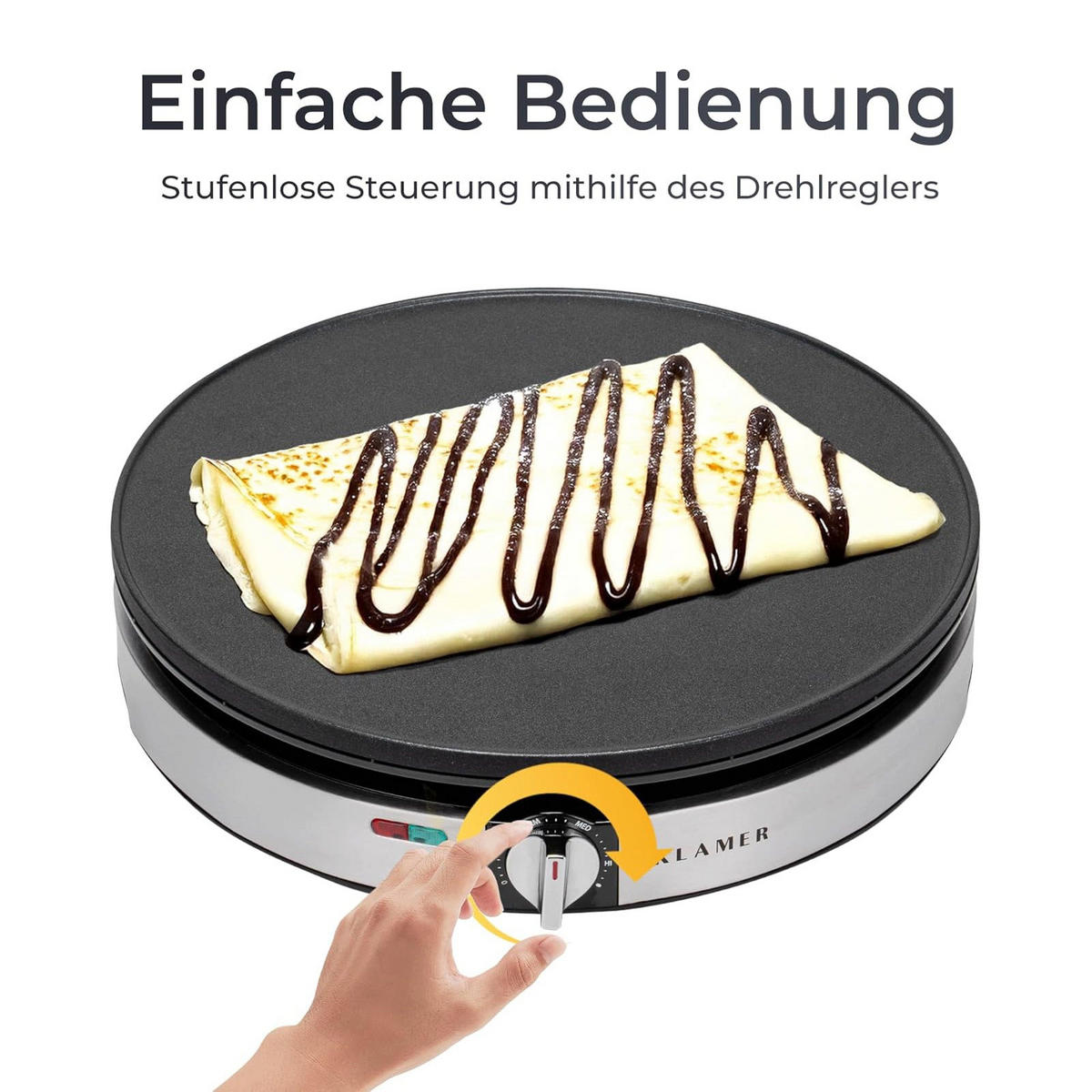 CREPE MAKER Elektrisch Edelstahl - Edelstahlfarben, Metall (30/30/7.1cm) - KLAMER