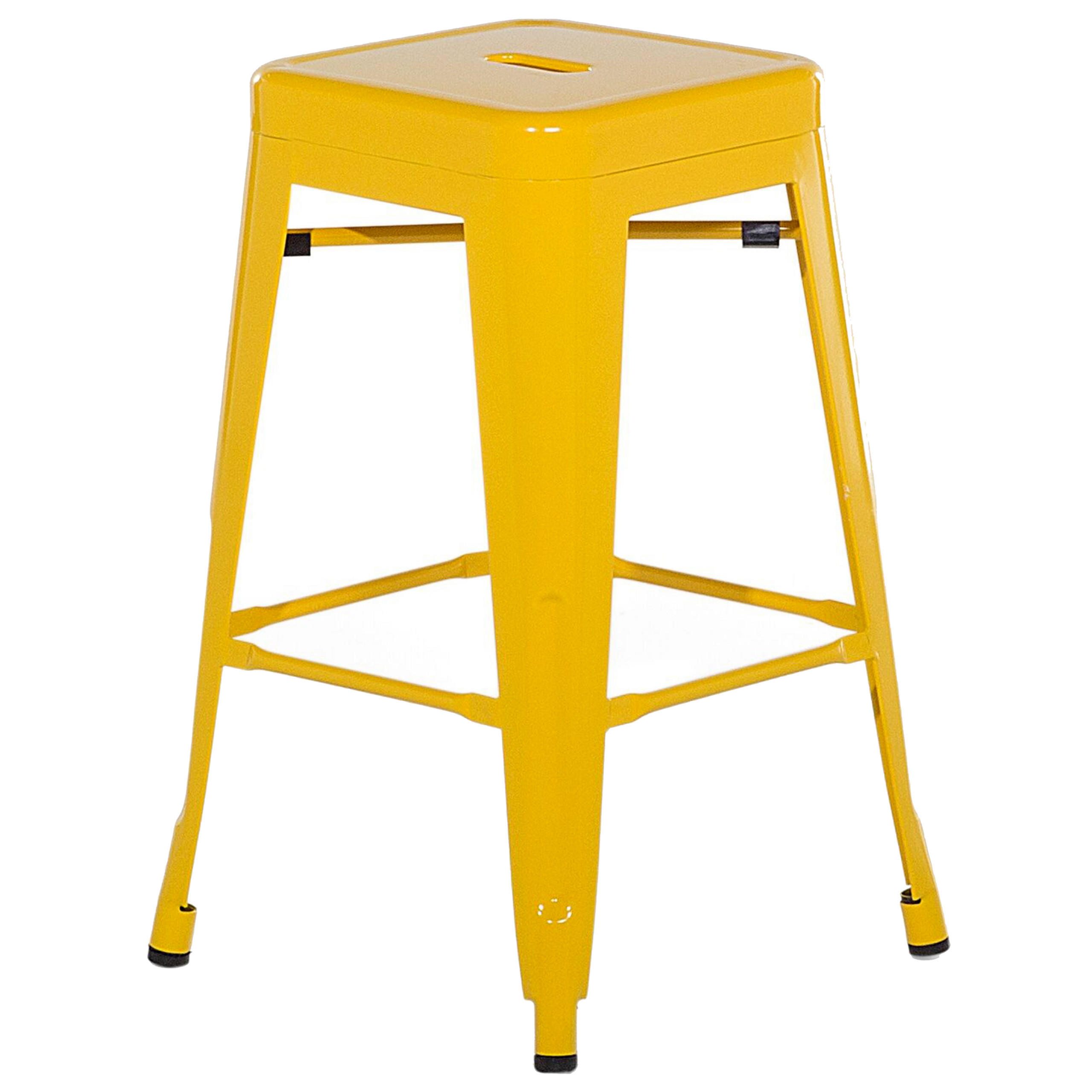 HOCKER 2er-Set Metall Gelb Cabrillo - Gelb, Metall (42/60/42cm) - Beliani