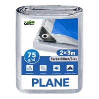 PLANE 2 x 3 m Silber/Blau Wasserdicht UV-beständig - Multicolor, Kunststoff (30/25/3cm)
