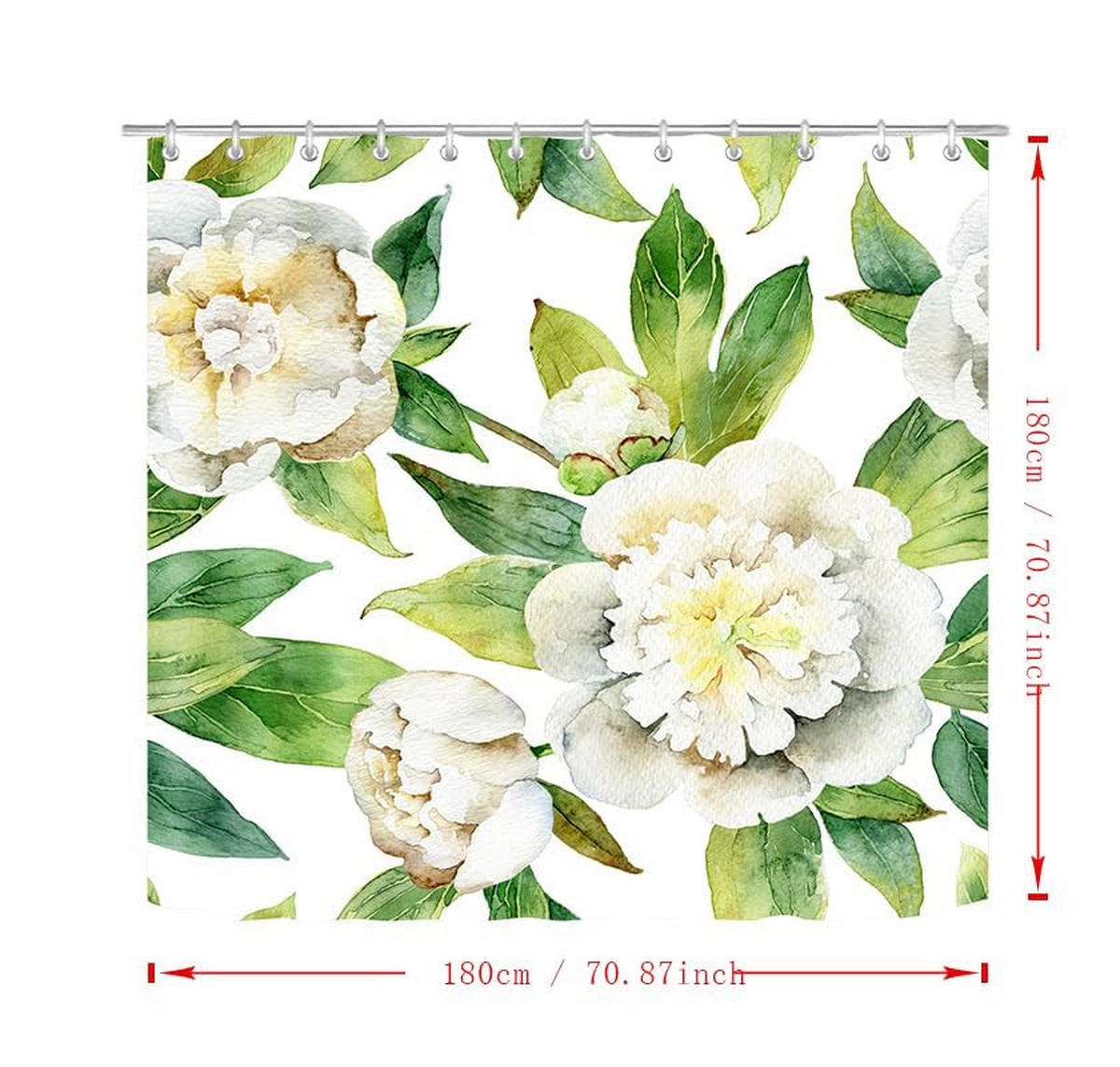 DUSCHVORHANG 3D Polyester schimmelresistent wasserdicht waschbar mit Haken - Multicolor, Textil (180/180cm) - MCBOSON