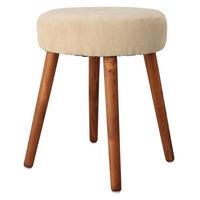 HOCKER mit weichem Sitz aus Kordsamt 35/35/45 cm - Beige, Textil (35/45/35cm) - Home Styling Collection