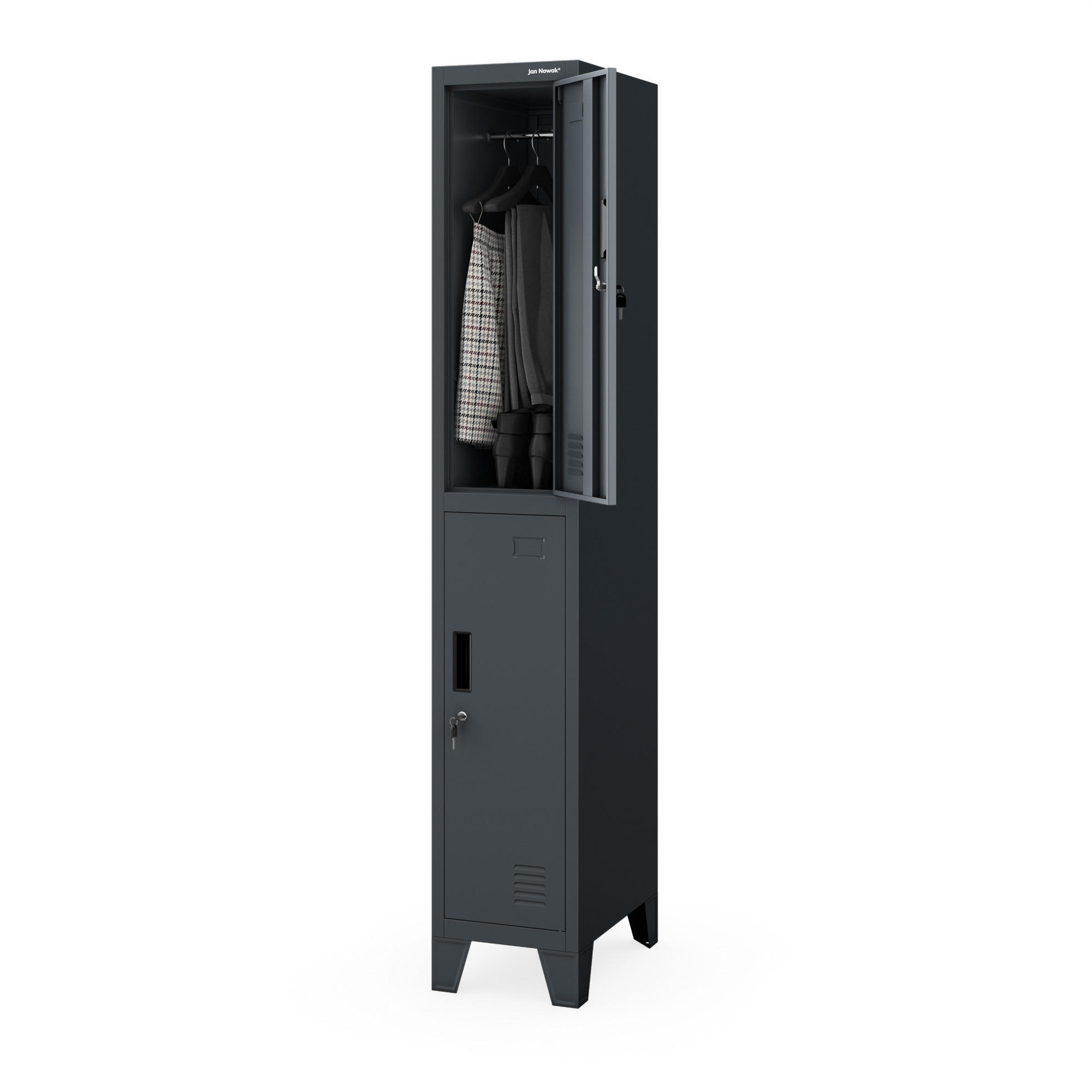 MITARBEITER-GARDEROBENSCHRANK BARTEK 1 PLUS - Anthrazit, Metall (29/172/45cm)
