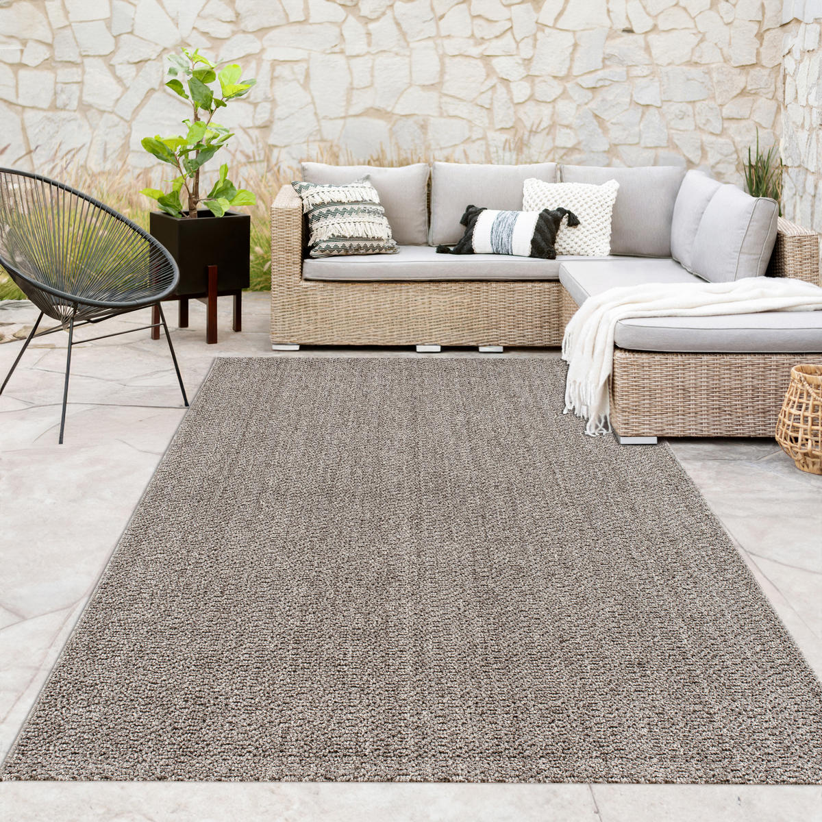 OUTDOORTEPPICH 120/160 cm Hamburg 431 - Grau, Textil (120/160cm) - Paco Home