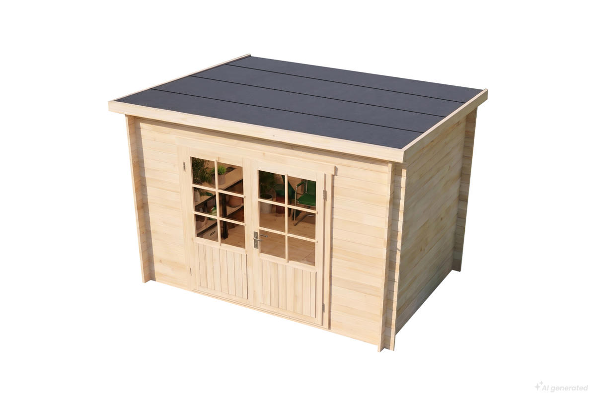 GARTENHAUS Holz Maria - Naturfarben, Holz (300/228/272cm) - Alpholz