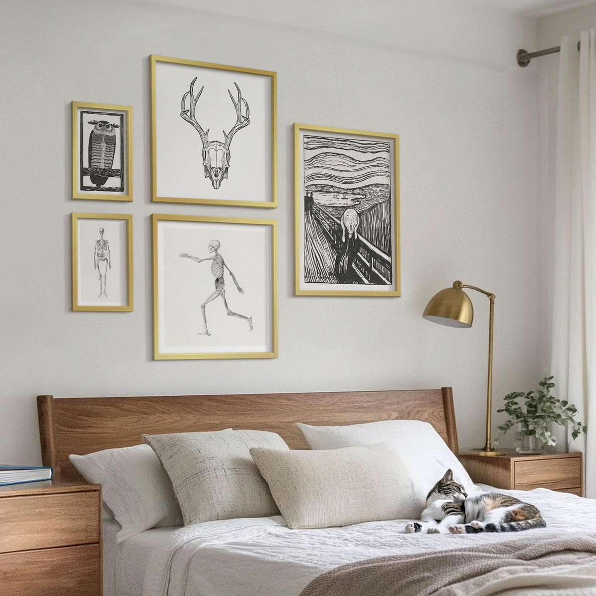 WANDBILDER 5er Set - 50x50 cm & 20x30 cm & 40x60 cm Goldrahmen - Küchenaccessoires auf pflanzlicher Basis - Goldfarben, Kunststoff (40/60cm) - ArtPrintCave
