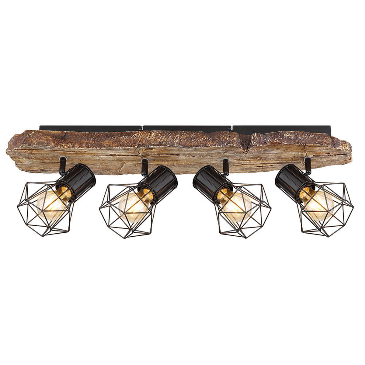 LED DECKENLEUCHTE Metall Holzoptik Braun - Braun, Metall (78/15/24cm) - Globo Lighting