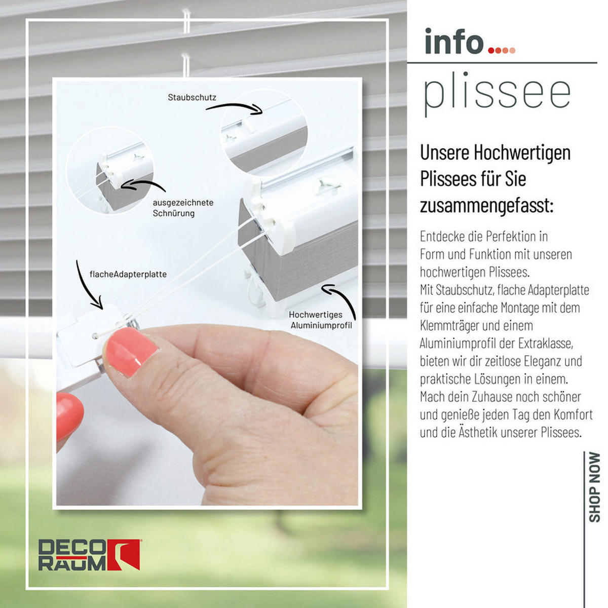 PLISSEE Basic ohne Bohren - Silberfarben, Textil (75/210cm) - Deco-Raum