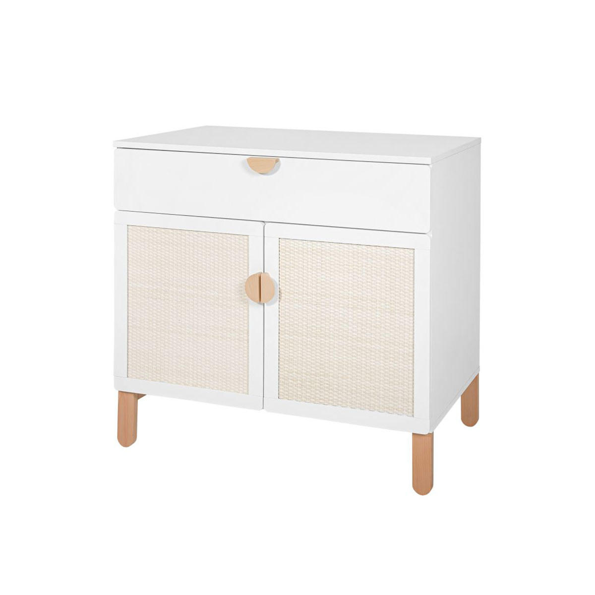 KINDERKOMMODE Laurie Weiß und Holz - Weiß, Holzwerkstoff (90/90/50cm) - Petits-meubles