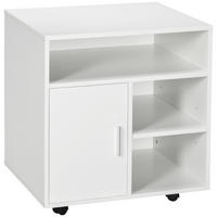 ROLLCONTAINER DE-14506 mit Schrank und 3 Fächern Weiß - Weiß, Holzwerkstoff (50/65/60cm) - ComfortXL
