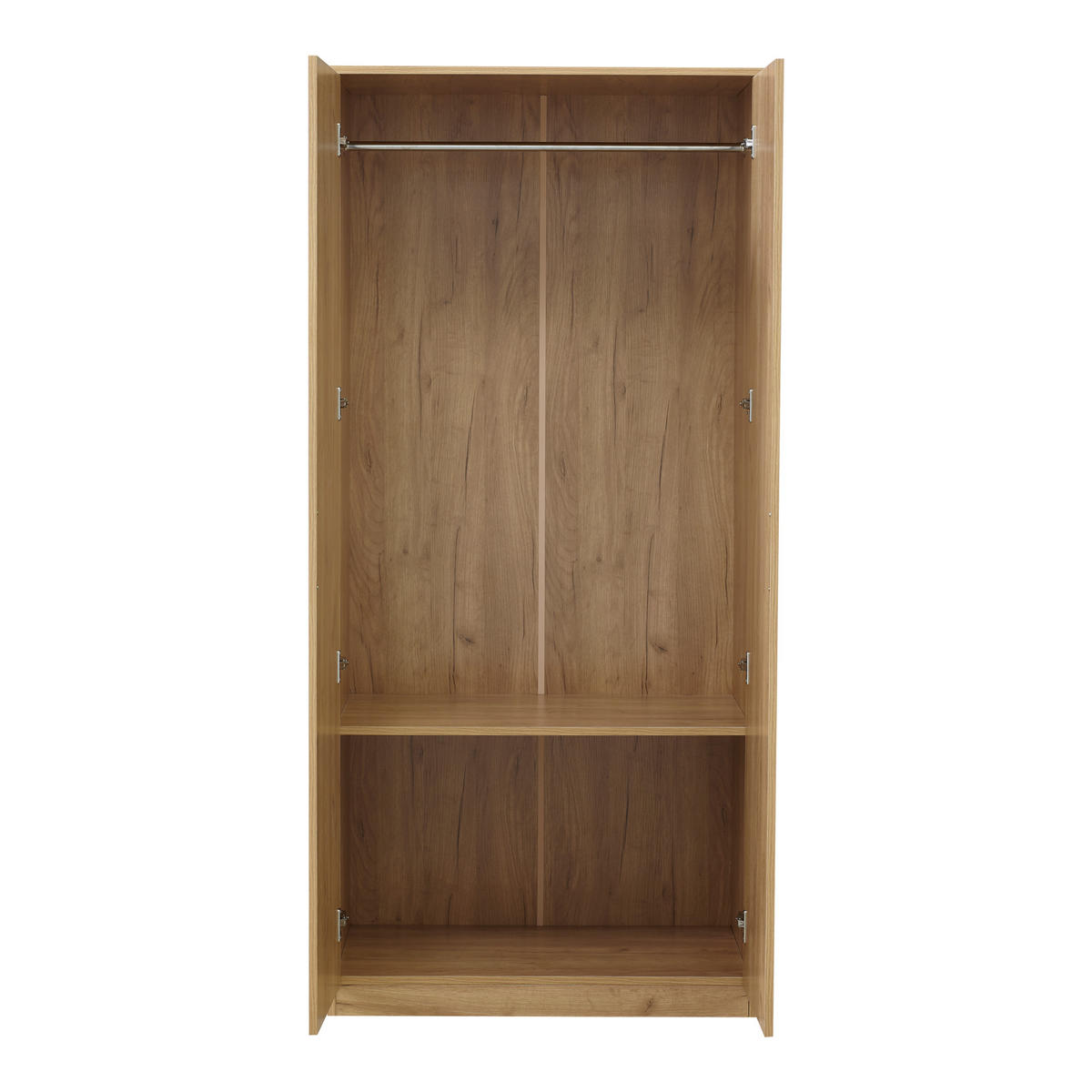 KLEIDERSCHRANK Eiselfing - Eichefarben, Holzwerkstoff (80/176/52cm) - [en.casa]