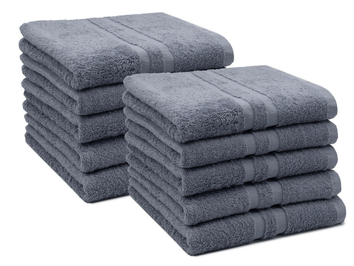 HANDTÜCHER, 6er-Set, 50x100 cm, 100% Baumwolle, Grau - Grau, Textil (50/100cm) - Zollner