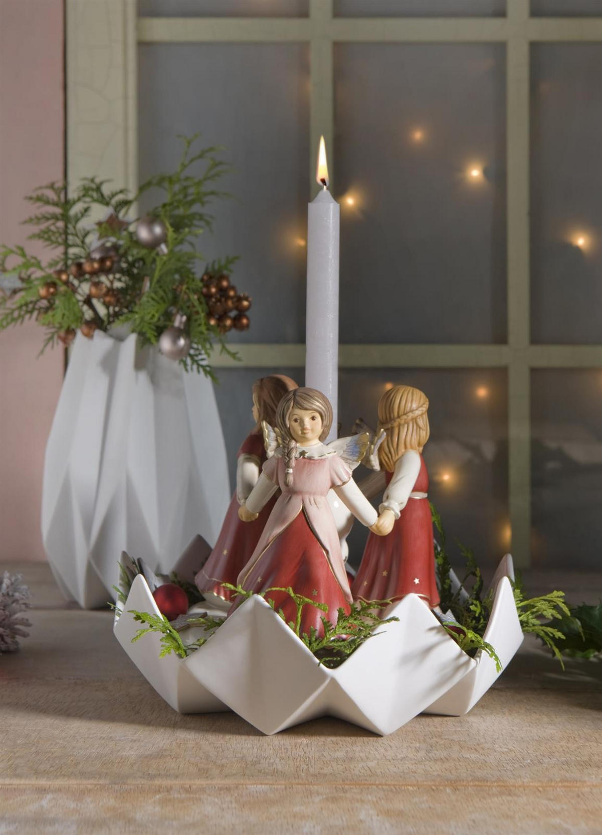 VASE Polygono Star weiß 27 cm - Weiß, Keramik (27cm) - Goebel