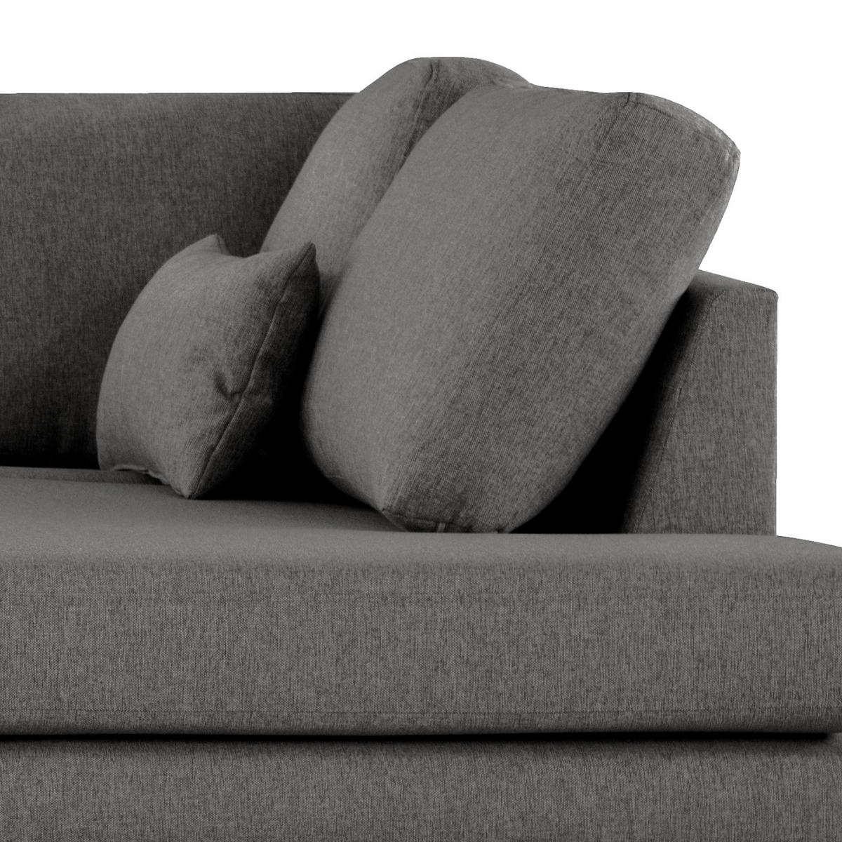 WOHNLANDSCHAFT mit Longchair - Eichefarben/Dunkelgrau, Eichenholz/Holz (371/81/219cm) - home24