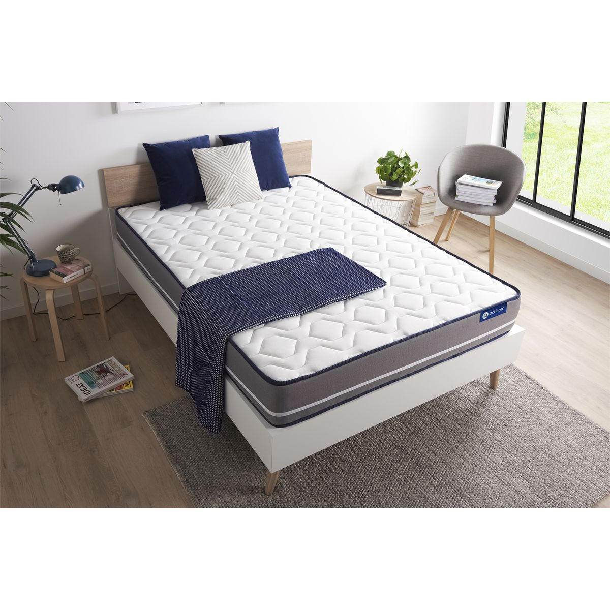 MATRATZE Actilatex pur Latex und Memory-Schaum 100 x 200 cm h3 - Weiß, Textil (100/200cm) - ACTISOM