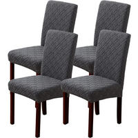 STUHLHUSSE Stretch Stuhlbezug 4 Stück - Dunkelgrau, Textil (18/25cm) - Coonoor