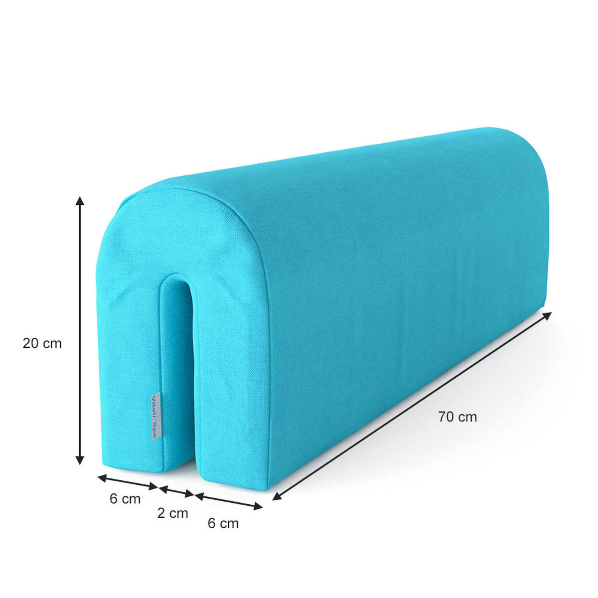 BETTUMRANDUNG Türkis 70 x 20 cm - Türkis, Textil (70/20/14cm) - VitaliSpa