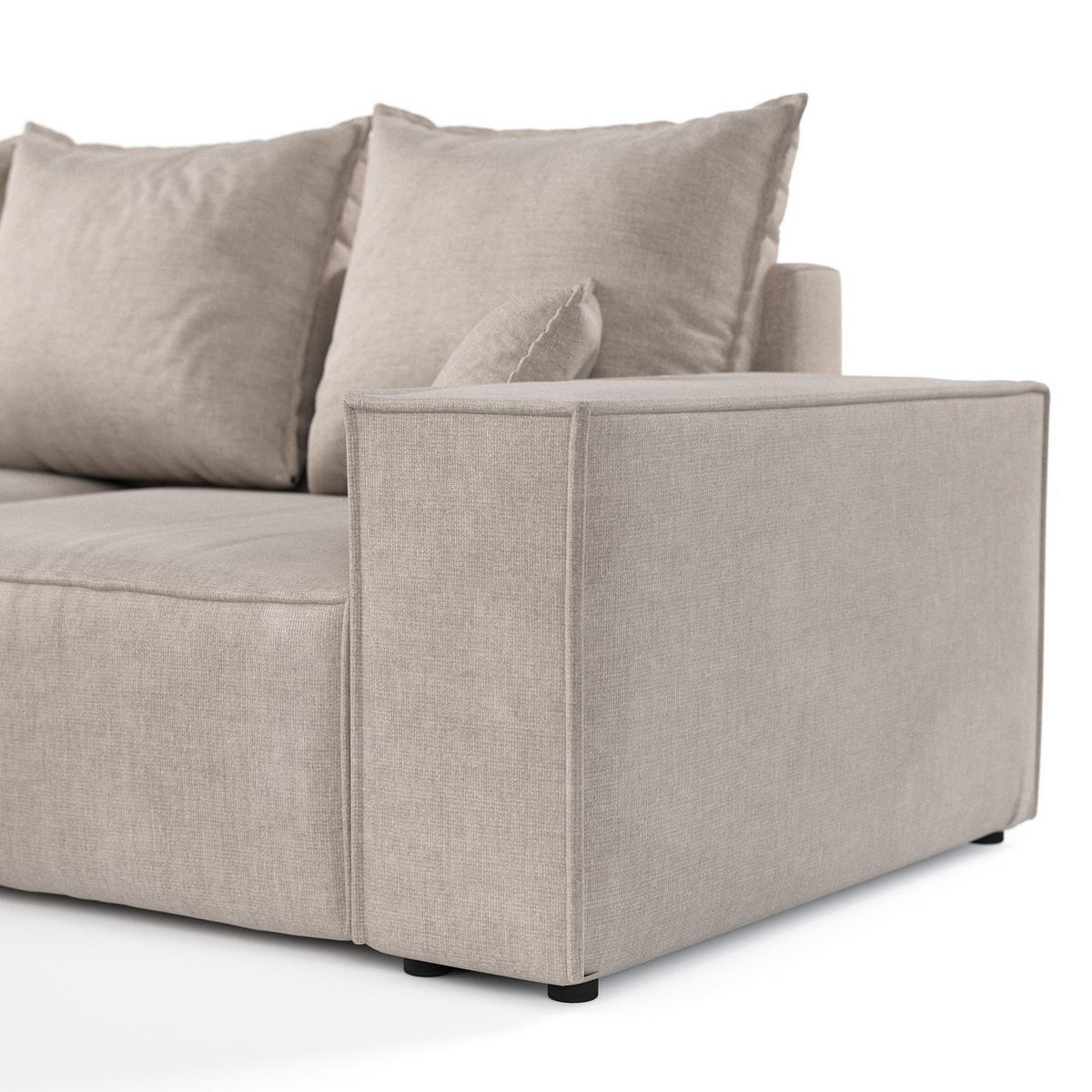 ROHOVÁ SEDAČKA SENSO, textil, Béžová - černá/béžová, dřevo/kompozitní dřevo (255/148cm) - AltaBeds