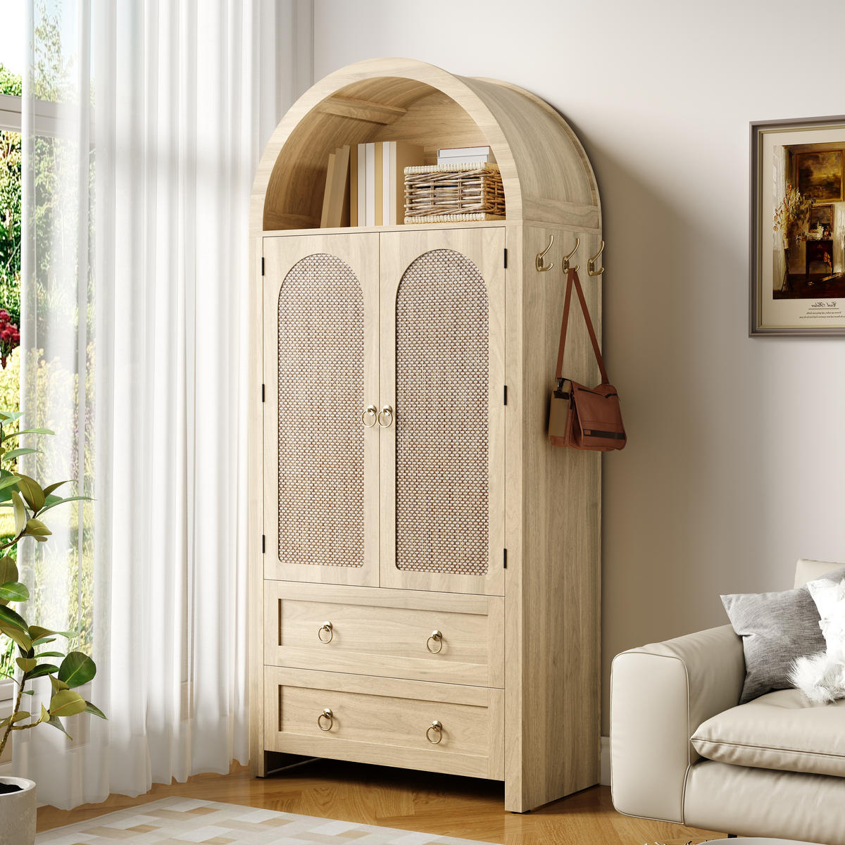 BÜCHERREGAL in Eichenfarben Aufbewahrungsschrank mit Doppelschubladen für Wohn- und Schlafzimmer, B80/T40/H180 cm - Eichefarben, Holzwerkstoff/Metall (80/180/40cm) - STILVORA