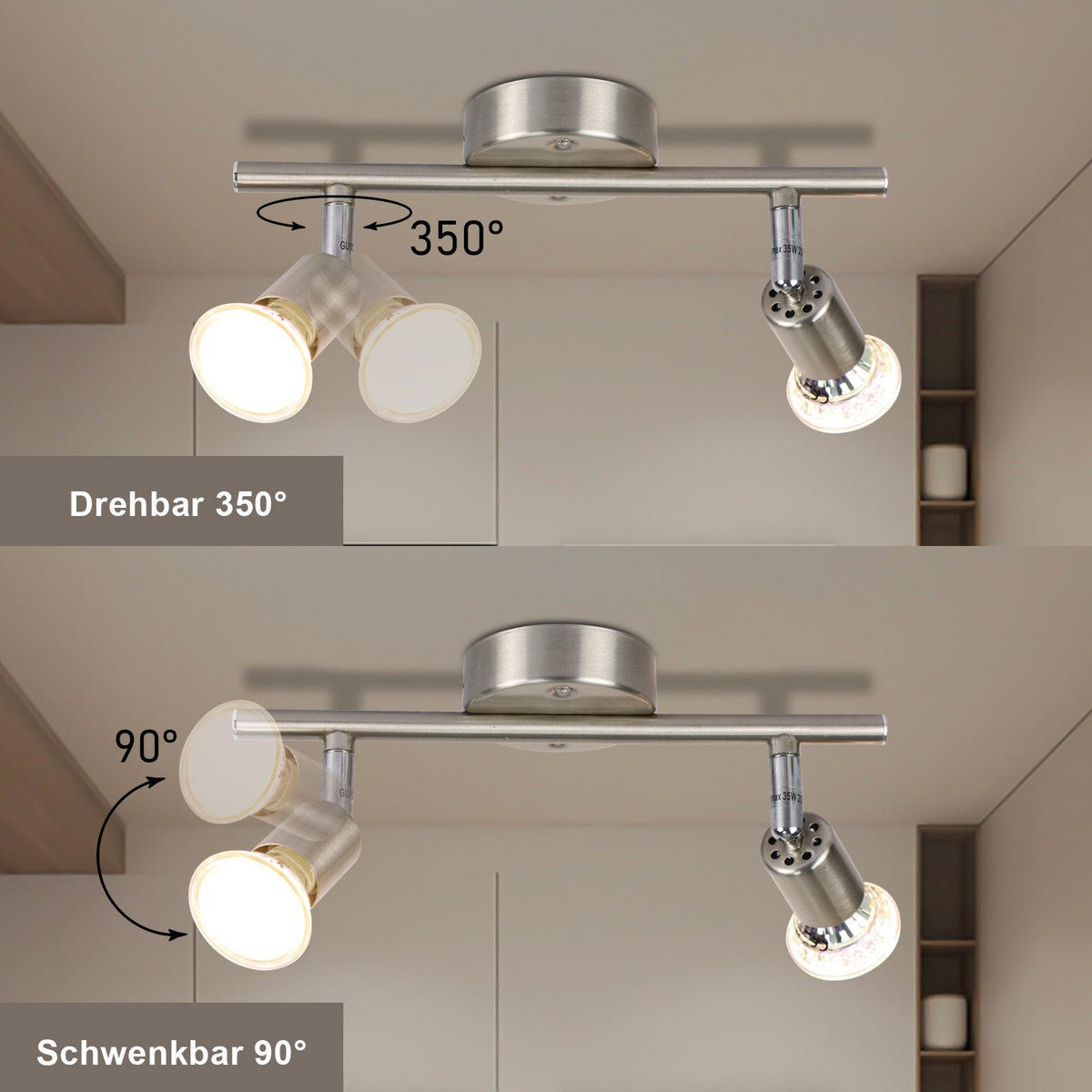DECKENLEUCHTE Leeder 26/15/8cm - Silberfarben, Metall (26/15/8cm) - Nettlife