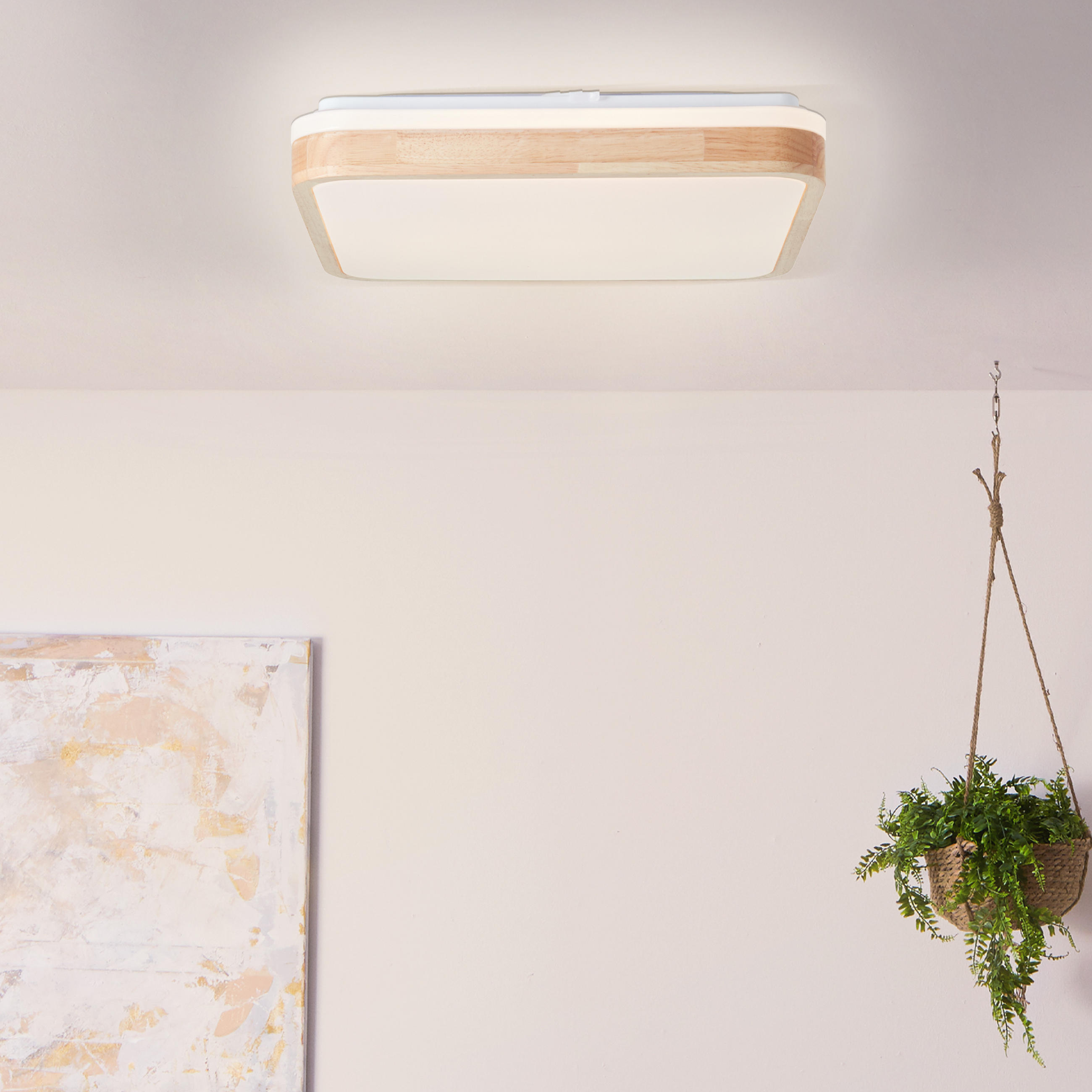 DECKENLEUCHTE Tumeo G99791/75 - Weiß, Holz (39/39/8cm) - Brilliant